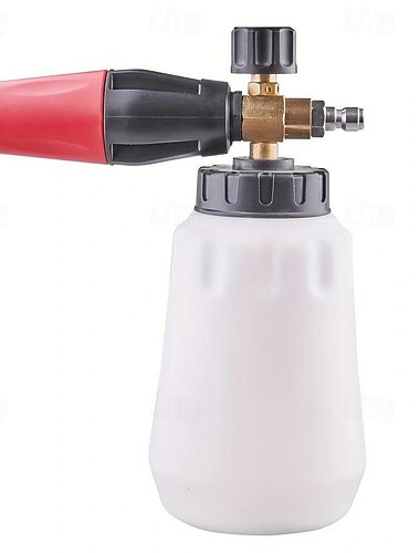  1 Stück Schneeschaumkanonenlanze mit 1000-ml-Flasche, Hochdruckreiniger, Autowaschanlage, klare Schneekanone, große Öffnung, 1/4 Schnellanschluss