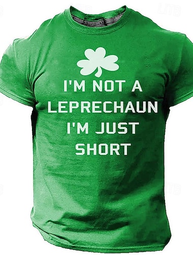  St. Patrick Herren Grafik Shamrock Irisches T-Shirt T-Shirt Tee Kurzarm T-Shirt 3D Druck Rundhalsausschnitt Shirt Täglicher Designer Freizeit Sport Outdoor Urlaub Ausgehen Grün 1 Grün 2 Grün 3#