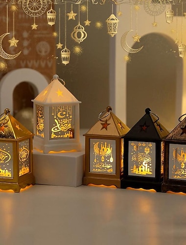  Ραμαζάνι φανάρια χειρός κηροπήγια λαμπάκια αέρα ηλεκτρονικά κεριά γιορτινά διακοσμητικά σκηνικά ατμόσφαιρας 1τμχ