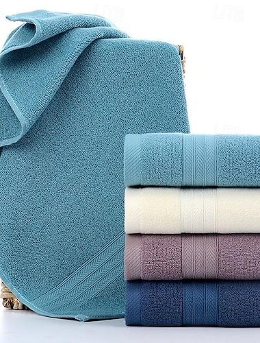  Serviette à main ou serviette pour le visage 100 % coton, douce et absorbante, de couleur unie, pour la salle de bain à la maison