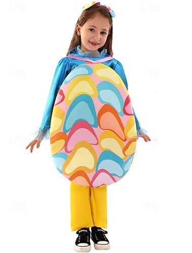 Egg Carnival Costume Cosplay Costume Masquerade Kid's Boys Girls' Cosplay Party Masquerade Carnival Masquerade Easter Easy Carnival Costume