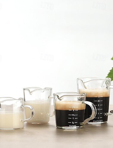  Tazas de café, cristalería, vasos transparentes para agua, taza de extracto de café, taza medidora de injerto, taza de café expreso, vaso de leche
