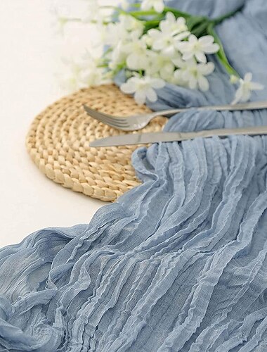  Boho-Käsetuch-Tischläufer, langer Gaze-Tischläufer, romantischer Tischläufer für Hochzeiten, Brautpartys, Babypartys, Erntedankfest, Geburtstage, Esszimmer, Kommode, Vatertag, Lehrertag,