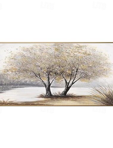  Toile faite à la main, art mural, peinture décorative de salon, moderne simple, fond de canapé, applique murale de luxe, peinture à l'huile, arbre de fortune pour la décoration intérieure, peinture