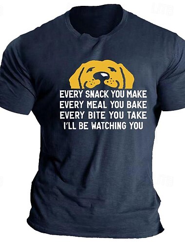 Herren Hund Zitate & Sprüche Welpe T Shirt Grafischen T-Shirt 100% Baumwolle Kurzarm Grafik Hemd Schwarz Blau Hellgrau Bequemes T-Shirt Urlaub Alltagskleidung Modedesigner-Kleidung