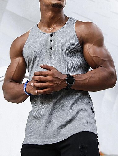  Herren T-Shirt Weste für Wanderer Ärmellos Rundhalsausschnitt Muskelshirt Ärmelloses Hemd Tanktop Außen Schnelltrocknend Weich Schweißableitend Polyester Schwarz Weiß Leicht Grün Klettern Camping
