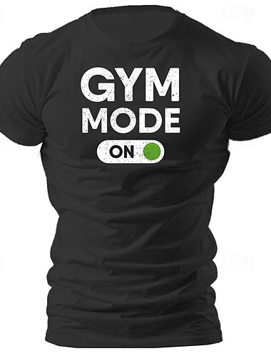  Gym Mode Aan T-Shirt Heren Grafisch Korte Mouwen