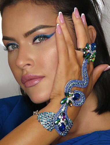  Bracelets Bagues Femme Classique Serpent Animal Précieux Mode énorme Bracelet Bijoux Argent Dorée Irrégulier pour Fête scolaire Soirée