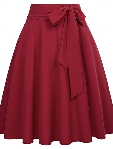  Elegant Retro Vintage 1950er Rock Schaukelrock Damen Lässig Teegesellschaft Junggesellinnenabschiedsparty Erwachsene Rock Frühling & Sommer