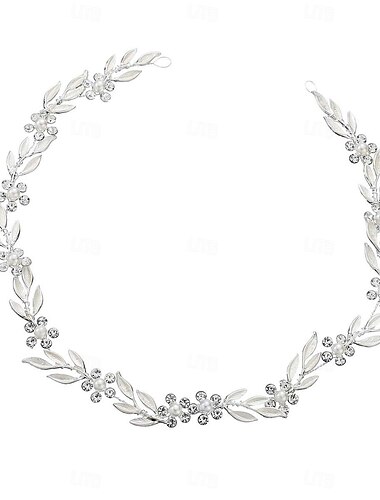  Hojas de aceite, agua, estambres de flores, tejido hecho a mano, diadema para el pelo trenzada para novia, joyería