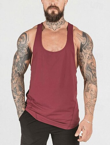  Herren Tank Top Fitness-Tank Panzer Unterhemden U-Ausschnitt Ärmellos Sport Casual Fitnessstudio Atmungsaktiv Weich Glatt Schwarz Weiß Sportkleidung Modisch Basic