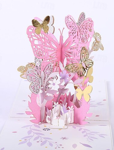  Garden Butterflies Pop Up Card 3D Greeting Card Butterfly Pop Up Card Spring Card Card for Wife Birthday Pop Up Card Summer Card Birthday Card 1pc