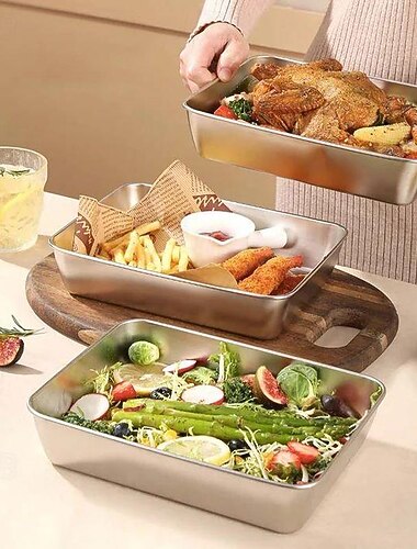  ステンレス鋼のディナープレート、食品用の厚い金属皿プレート、前菜、クッキー、ステーキ、デザート、サラダ、歯科用の小さな正方形のサービングトレイ