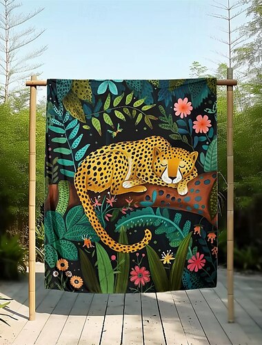  Mantas con estampado de animales de diseño de primavera, calentador de franela, mantas suaves y cómodas de 28 pulgadas x 39 pulgadas