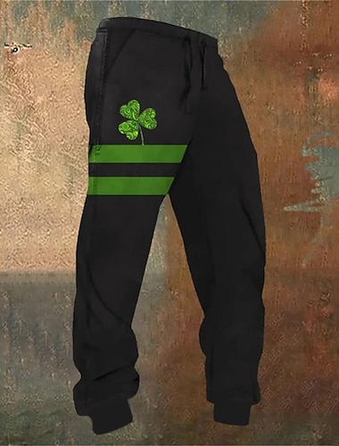  St. Paddy's St. Patrick's Day Shamrock Herren Freizeit 3D-gedruckte Jogginghose elastischer Bund Kordelzug Joggerhose Festival Party-Bekleidung S bis 3XL