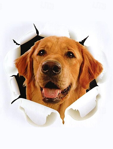  Tierische Riss-Autoaufkleber, niedliche 3D-Hunde-Autoaufkleber, selbstklebende Tierriss-Aufkleber für Autowand, Fenster, Laptop, Motorrad, Aufkleber, Glas, Heimdekoration