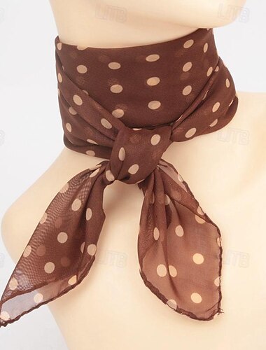  Retro Vintage 1950er Rockabilly Quadratischer Chiffonschal Tupfen Damen Party Alltagstauglich Junggesellinnenabschiedsparty Erwachsene Schal Frühling & Sommer