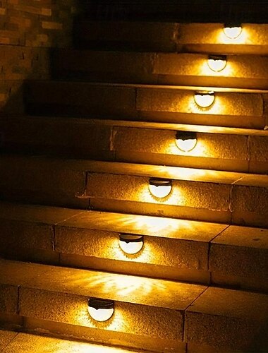  4pack solcellsstängsellampor solcellsdäcksljus solenergivägglampor solcellsdrivna väggfäste utomhus vattentät staketlampa belysning för staketdäck uteplats trädgård garage trappsteg vit