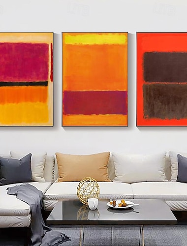  handgeschilderde mark rothko canvas kunst reproductie rothko muur kunst abstracte canvas muur kunst rood en geel mix abstract schilderij minimalisme kunst schilderij home decor uitgerekt frame klaar
