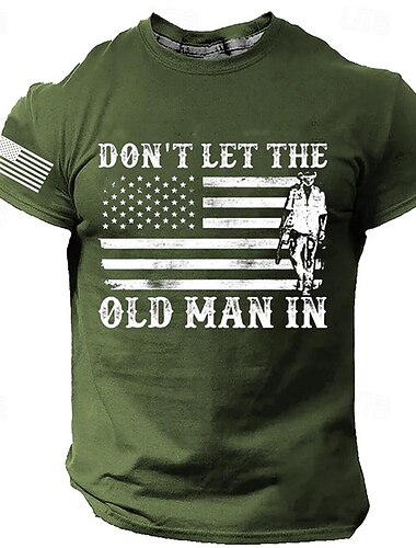  Herren Grafik „Don't Let the Old Man In“ T-Shirt Kurzarm T-Shirt 3D-Druck Rundhalsshirt Retro Vintage Casual Streetstyle Sport Outdoor Urlaub Ausgehen