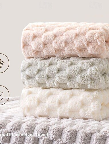  Serviette à main ou serviette pour le visage 100 % coton, douce et absorbante, de couleur unie, pour la salle de bain à la maison
