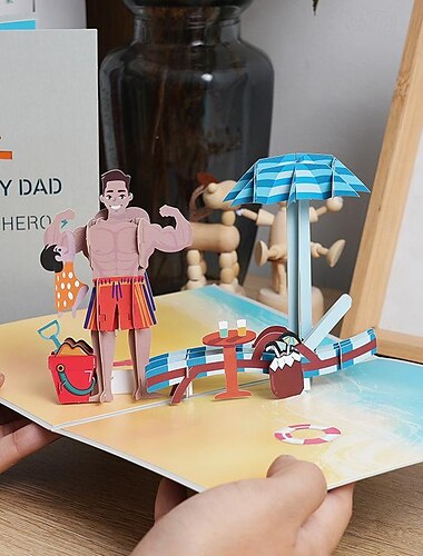  3D Pop Up Father's Day Card for Men Dad Husband Birthday Greeting Card for Dad Best Dad Ever Pop Up Card Fathers Day Card Greeting Card Happy Fathers Day Card for Dad from Daughter Son