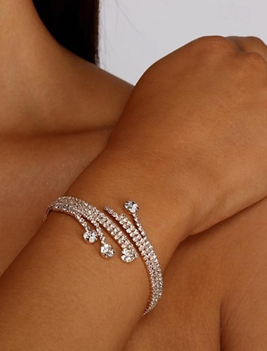  Bracelet de tennis Femme Classique Précieux Mode Luxe Bracelet Bijoux Argent Dorée Cylindre pour Cadeau Fiançailles