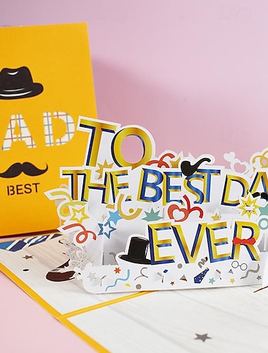  3D Pop Up Father's Day Card for Men Dad Husband Birthday Greeting Card for Dad Best Dad Ever Pop Up Card Fathers Day Card Greeting Card Happy Fathers Day Card for Dad from Daughter Son