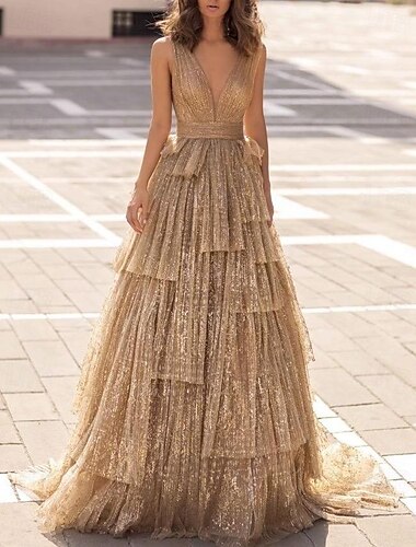  Strandbröllop ball gown A-linje bal klänningar elegant klänning formell bal golvlängd ärmlös V-hals tulle med rynkad maskeraddräkt 2025