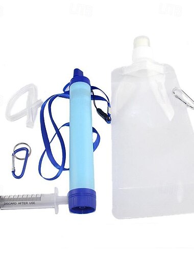  Outdoor-Wasserfilter, persönlicher Wasserfilter-Strohhalm, Notfall-Überlebensausrüstung, Wasserreiniger für Camping, Wandern, Klettern, Rucksackreisen