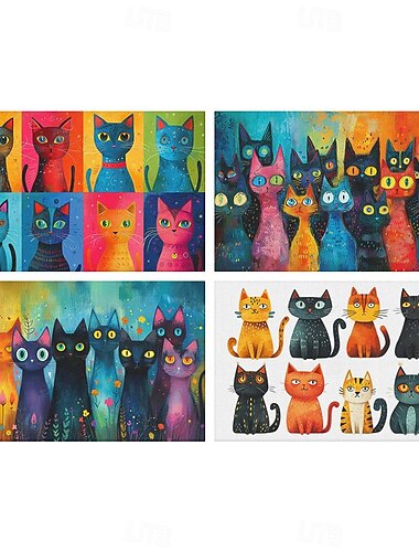  Mantel Individual con patrón de animales, manteles individuales de 12x18 pulgadas para decoración de fiesta, cocina y comedor, 1 ud.