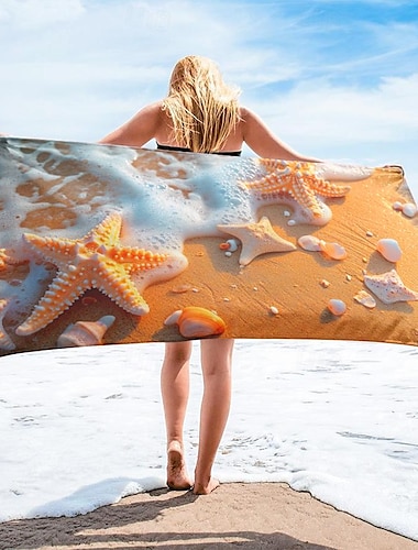 landschapsstrandlaken, strandhanddoeken voor op reis, sneldrogende handdoek voor zwemmers zandbestendige strandhanddoeken voor dames heren meisjes kinderen, coole zwembadhanddoeken strandaccessoires