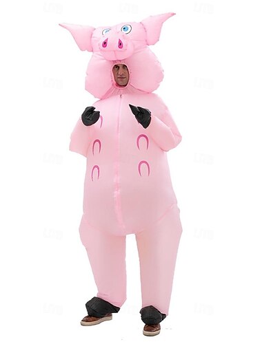  Schwein Faschingskostüme Aufblasbare Kostüme Lustige Kostüme Halloween-Gruppen-Familienkostüme Erwachsene Herren Damen Lustiges Kostüm Leistung Party Maskerade Karneval Maskerade Einfaches
