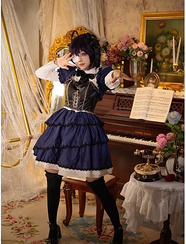  Liebe, Chunibyo & andere Wahnvorstellungen Rikka Takanashi Anime Kleid Cosplay Kostüm Outfits Cosplay-Anzüge Kleider Halloween Karneval Maskerade Kostüm Für Damen Mädchen Erwachsene