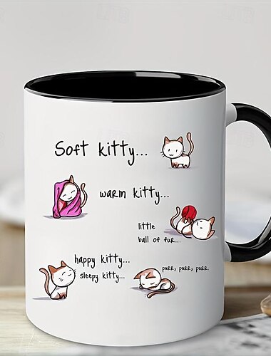  1pc 面白い猫マグコーヒーマグ面白いギフト感動ギフト誕生日ギフトパーティー好意ホリデー装飾ホリデーギフト友人のためのギフト 11 オンス