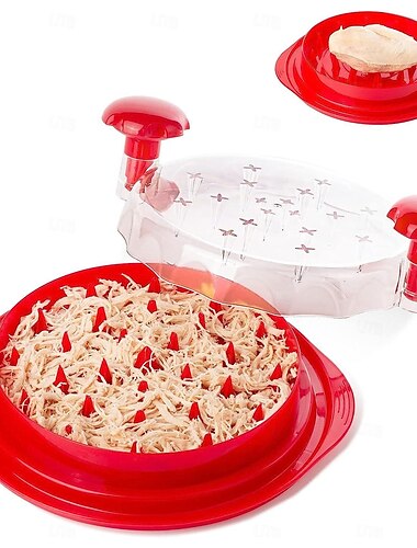  Tocator de pui, tocator de carne vizibil de 10,8 inchi, instrument de rasucire cu placa separata, masina mare de tocat pui - maner ergonomic, lavabil pentru masina de spalat vase, anti-alunecare, rezistent la caldura, fara bpa