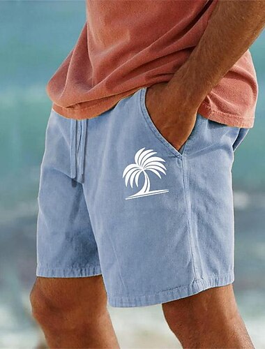  Per uomo Albero Albero di cocco Pantaloncini Pantaloncini estivi Pantaloncini da spiaggia Vita normale Hawaiano Informale Esterno Per eventi Per uscire A cordoncino Vita elastica Stampa progettista
