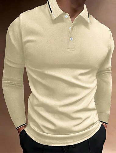  Herren Golfhemd Golfpolo Arbeit Casual Kargen Langarm Basic Modern Glatt Taste Frühling & Herbst Regular Fit Schwarz Rot Marinenblau Grün Khaki Hellblau Golfhemd