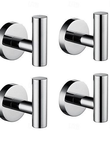  4 Stück Wandhaken, Kleiderhaken, Wandmontage, Edelstahl für Badezimmer, Schlafzimmer, Küche