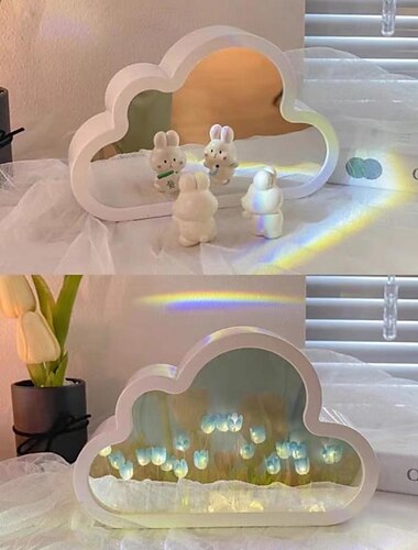  felhő tükör tulipán lámpa kézműves diy tulipán tükör éjszakai fény anyád barátnője nővére