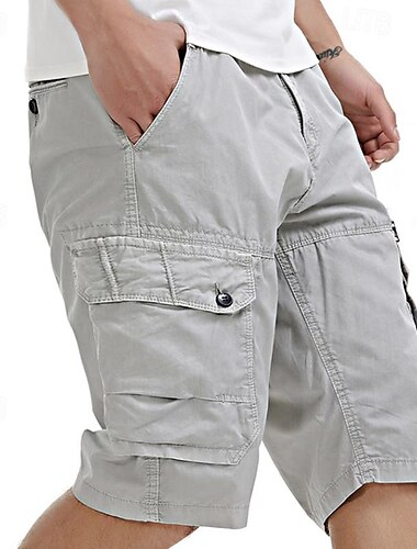  Herren Cargo Shorts Kurze Hosen Shorts Kurze Hosen Arbeitsshorts Taste Multi Pocket Glatt tragbar Kurz Outdoor Täglich Ausgehen Modisch Klassisch Schwarz Armeegrün