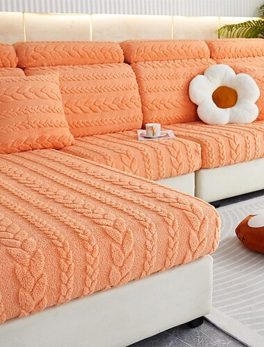  magisk sofatrekk stretch jacquard fløyels sofa sete sofa pute slipcovers, anti-skli møbelbeskytter for seksjonert 1/2/3/4 setetrekk, l form sofatrekk, sjeselong sofa slipcover