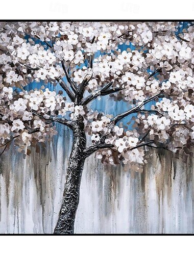  Peinture à l'huile faite à la main sur toile, art mural, décoration moderne, petit style frais, fleurs, plantes, salle à manger, carré pour la décoration intérieure, peinture roulée sans cadre, non