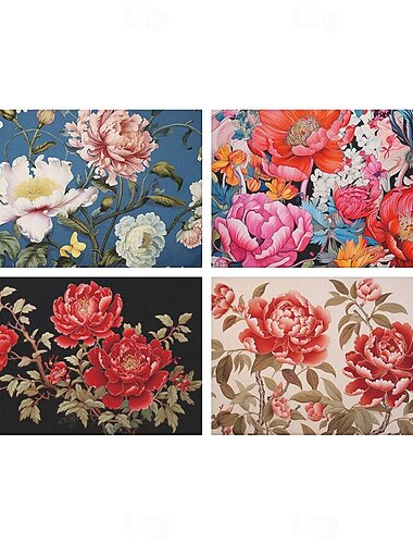 1 x Tischset mit Blumenmuster, 30,5 x 45,7 cm, Tischsets für Party, Küche, Esszimmer, Dekoration