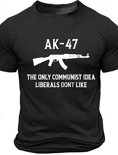  Herren Waffen T Shirt T-Shirt Baumwolle Kurzarm Grafik Hemd Schwarz Weiß Armeegrün Bequemes T-Shirt Sport im Freien Ferien Modedesigner-Kleidung