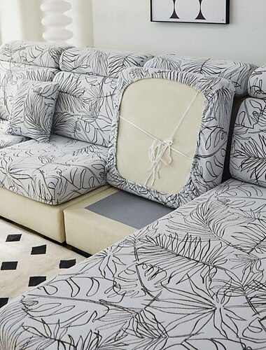 magisk sofatrekk stretch fløyels sofa sete sofa pute slipcovers, anti-skli møbelbeskytter for seksjonert 1/2/3/4 setetrekk, l form sofatrekk, sjeselong sofa slipcover
