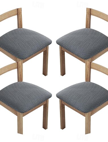  4 pièces housses de siège de chaise en jacquard extensible housse de coussin de chaise, housses de chaise de salle à manger lavables et amovibles housses de chaise de salle à manger anti-poussière