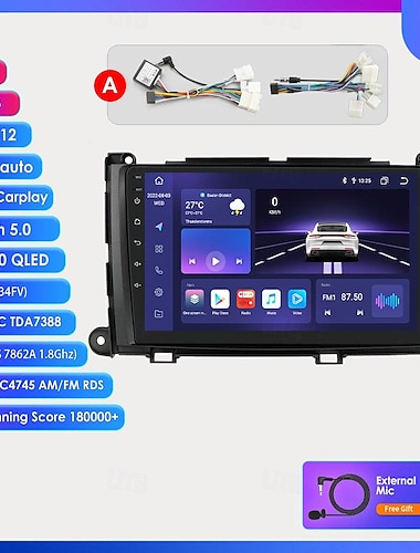  Para toyota sienna 2011-2014 rádio do carro multimídia player de vídeo navegação estéreo gps android carplay automático