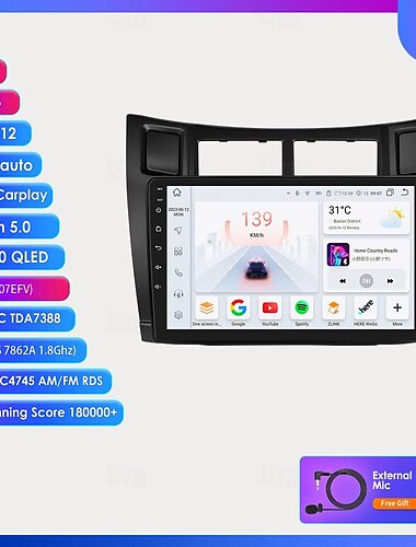  bilradio för toyota yaris 2005 - 2012 multimedia stereo videospelare