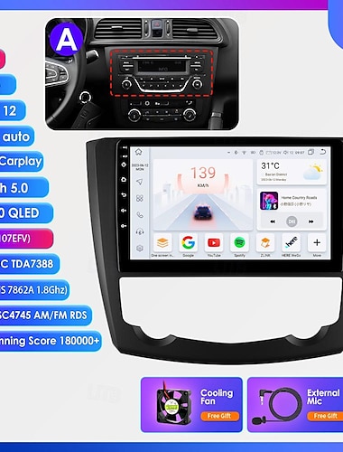  Rádio do carro android 12 para renault kadjar 2015-2019 voz multimídia navegação player de vídeo